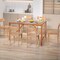 Costway Patio Rectangle Acacia Wood Dining Table Spacious Slatted Top Up to 6 Outdoor